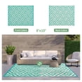thumbnail image 2 of DEORAB Outdoor Rugs Waterproof Plastic Straw Mat 8'x10' Reversible for RV Patio Deck Beach Lake Green & Beige White, 2 of 5