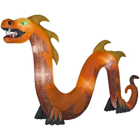 Inflatable Indoor/Outdoor Halloween Holiday Decoration 16 ft. Serpent with Flaming Mouth