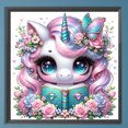 thumbnail image 3 of Pintura de diamante 5D DIY taladro cuadrado completo leer unicornio decoración del hogar arte 35x35cm, 3 of 9