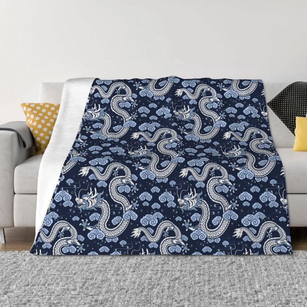 Fotbe Dragon Manta de Franela con Estampado, Manta Ultrasuave para Cama, Sofá, Auto, Hipoalergénica y Antibolitas-40"x30"