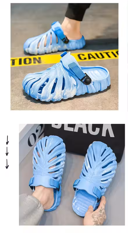 thumbnail image 5 of Monstera zuecos antideslizantes de Punta cerrada, zapatos de suela suave para caminar, sandalias de playa para jardín al aire libre, 5 of 7