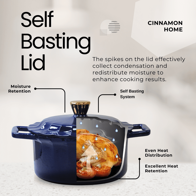 Cinnamon Home Enameled Cast Iron Dutch Oven - Thumbnail 5