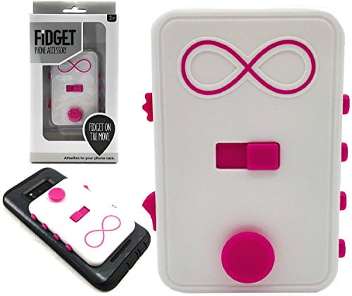 "Fidget on the Move" Fidget Box Phone Accessory White & Pink 