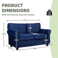 thumbnail image 6 of 57" Loveseat Sofa, Mid Century Modern Corduroy Couch with Thick Cushion, 2 Seater Small Sofa for Living Room Bedroom Apartment Office, Blue, 6 of 9