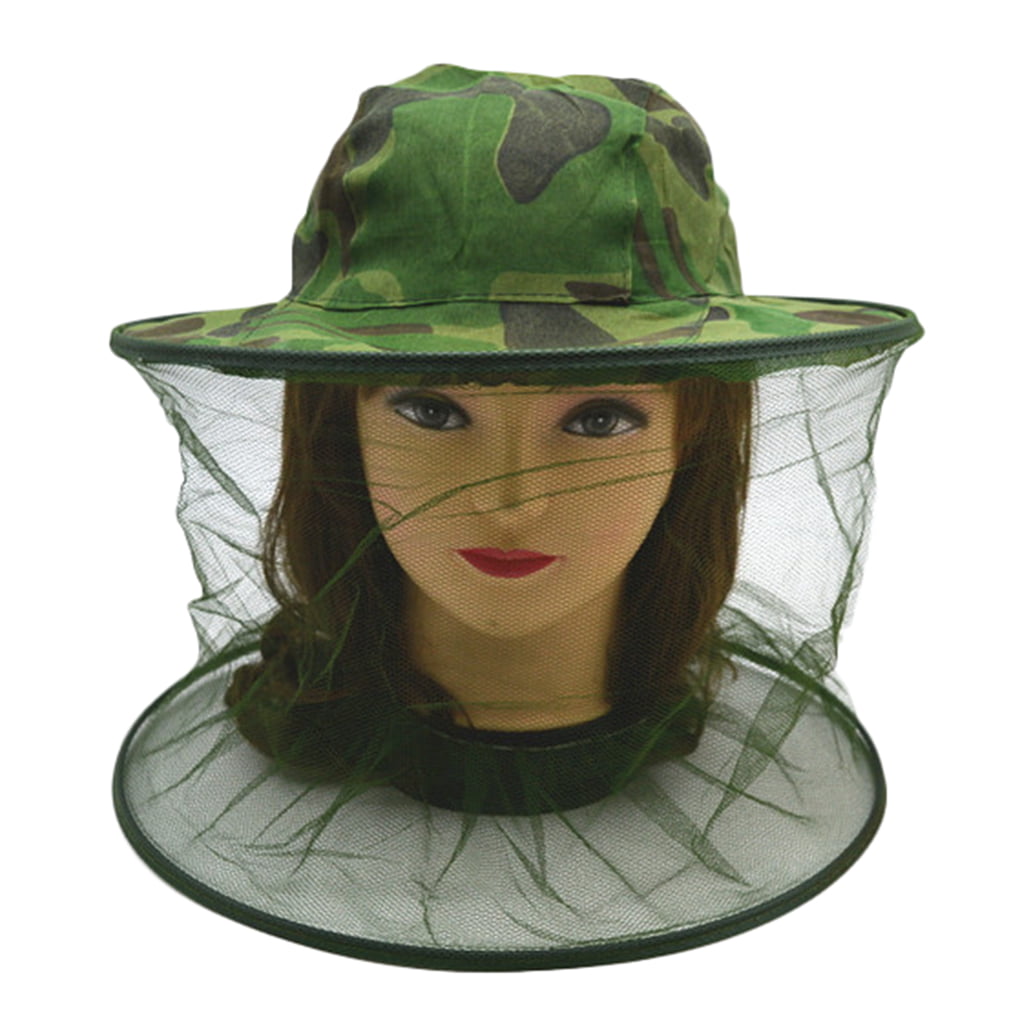 Mosquito Fly Net Head Protector Easy View Net Mozzie Insect Fishing Fly Hard Hat 