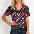 thumbnail image 4 of Dweltoz 250th Anniversary Printed Women's T-Shirt 1776-2026 4th July Patriotic Shirt V Neck Short-Sleeved American Falg Print 250th Birthday Tee,Navy M, 4 of 5