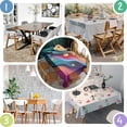 thumbnail image 5 of Colorful Tie Dye Flow Ball Pattern Rectangle Tablecloth 60"x120",Waterproof Polyester Rectangle Table Cloth, Wipeable Spillproof Polyester Tablecloth for Dining, Camping, Indoor and Outdoor, 5 of 5