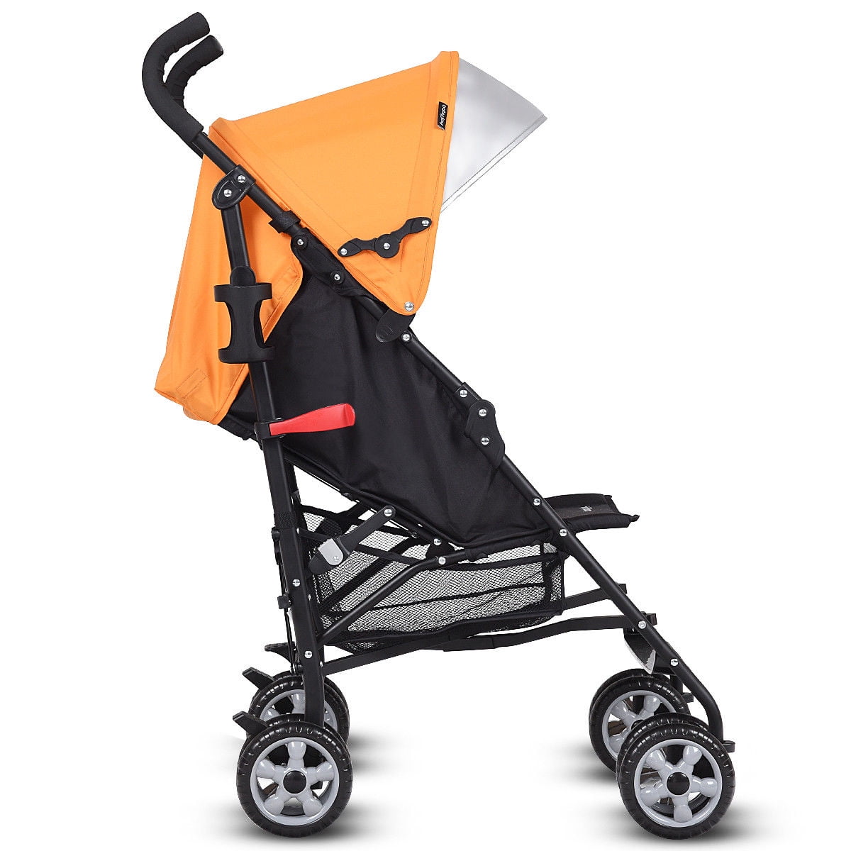 Costway Folding Lightweight Baby Toddler Umbrella Travel Stroller with Storage Basket Orange