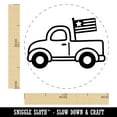 thumbnail image 2 of Cute Truck with Flag Self-Inking Rubber Stamp Ink Stamper - Black Ink - Medium 1 Inch, 2 of 7
