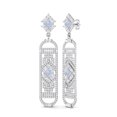 thumbnail image 1 of 4MM Square Rainbow Cylinderical Long Drop Dangle 925 Sterling Silver Women Earrings, 1 of 4