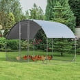 thumbnail image 3 of Gymax Large Metal Chicken Coop Outdoor Galvanized Dome Cage w/ Cover 9 ft x 6.2 ft, 3 of 10