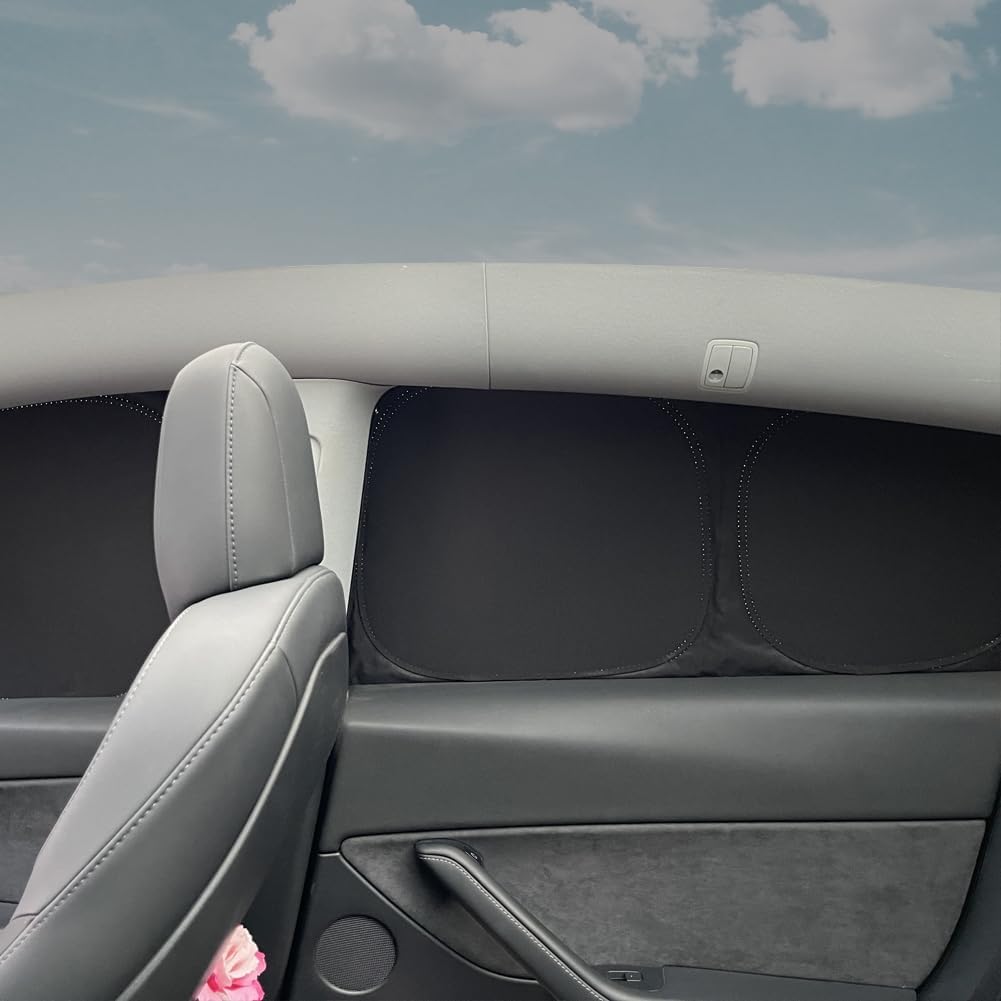 TESBEAUTY Tesla Model Y Juniper Camping Privacy Curtain 8-Piece Camping Shades Privacy Screens Sunshades UV Blocker Darker Thicker 5-Layer Material Tesla Accessories Foldable