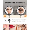 Benbilry Lighted Makeup Mirror, 1x/10x Magnifying Double Sided LED