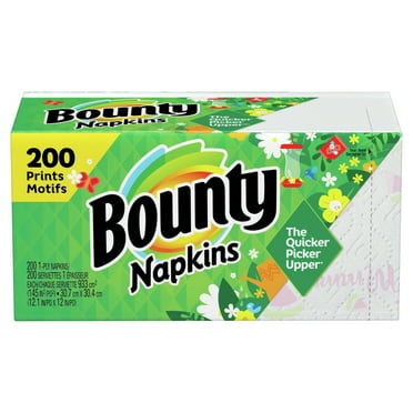 Bounty Paper Napkins, Spring Print, 200 Count