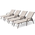 thumbnail image 4 of Crestlive Products Adjustable Steel Chaise Lounge Chair, 5‑Position Recliner with Rust-Resistant Frame (4PCS Beige), 4 of 10
