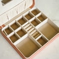 thumbnail image 6 of Hives and Honey Opal Large Women Jewelry Organizer Travel Case with Mirror in Metallic Coral, 6 of 8