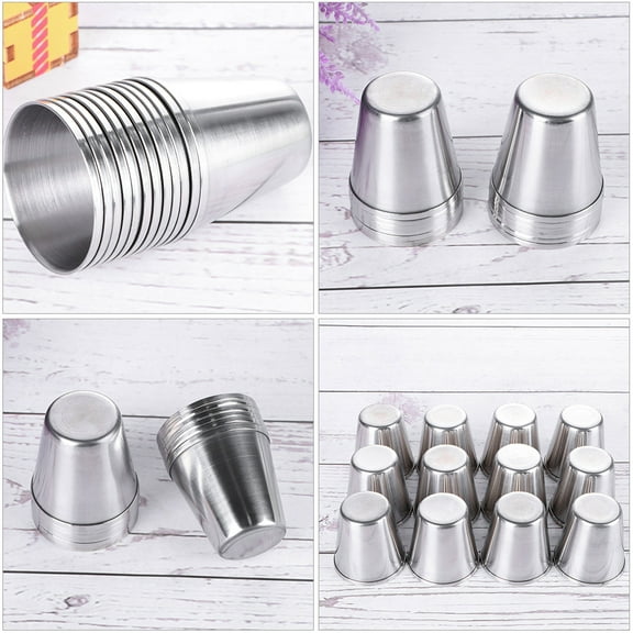 HEALEEP Small Mugs Stainless Steel Portable 6Pcs 1.6X1.6X1.6in
