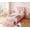Light Pink, variant on Twin Bed Frame with Under-Bed Drawer, Upholstered Platform Bed with Wave Headboard - Wooden Slats, No Box Spring Needed Teen, Light Pink