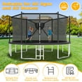 thumbnail image 3 of XMIKA Trampolines with Enclosure Net 1500LBS 16FT Heavy Duty Trampoline for Kid Adult Outdoor Anti-Rust Trampolines with Basketball Hoop, Light, Sprinkler, Ladder, Backyard Recreational Trampoline, 3 of 8