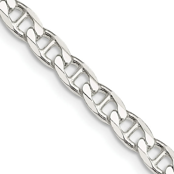 Sterling Silver 4.65mm Flat Cuban Anchor Chain (18 X 4.65) Made In Italy qfan120-18