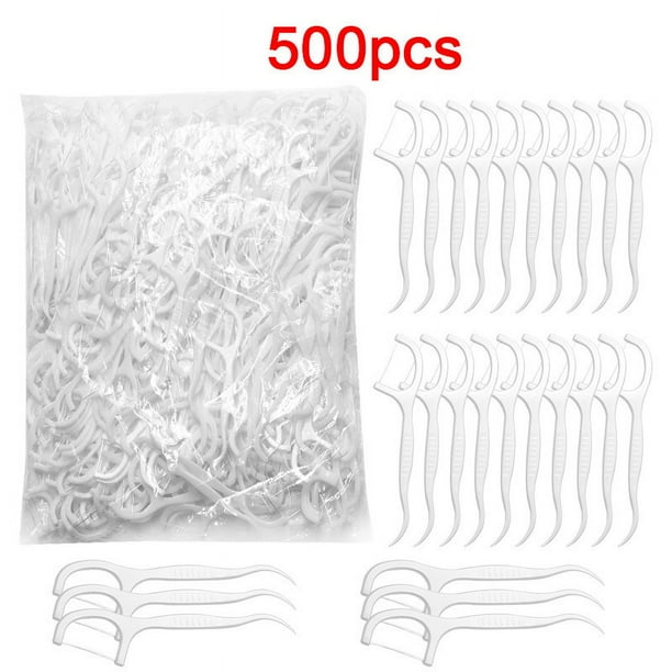 Palillo de hilo dental desechable Palillo de hilo dental de plástico Protector de limpieza de dientes de arco ultrafino