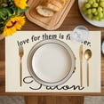 thumbnail image 4 of Yellow Black Buffalo Checkered Placemats Set of 4, Bones Cute Dogs Pets Placemats for Dining Table, Place Mats for Kitchen Tabletop, Waterproof Wipeable Dining Table Mats Set, 4 of 9