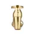 thumbnail image 2 of BLISSFUL STEP Women's Sandals Rhinestone Chunky Heel Ankle Strap Open Toe Party Shoes Gold 9, 2 of 7