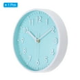 thumbnail image 3 of Uxcell 8 inch Plastic Wall Clock 3D Number Quartz Battery Operated Silent Non-Ticking Round Wall Clocks Light Blue, 3 of 6