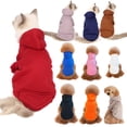 thumbnail image 2 of Suéter de lana con capucha para perros pequeños y medianos, cálido y moderno, corto, de color azul, 2 of 6
