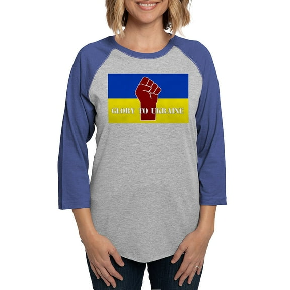 CafePress - Glory To Ukraine Long Sleeve T Shirt - Womens Baseball Tee