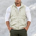 thumbnail image 2 of Men's Softshell Vest Lightweight Sleeveless Jacket with 4 Zipper Pockets for Golf, Travel, Hiking & Work Men's Stand Collar Full Zip Vest, 2 of 7