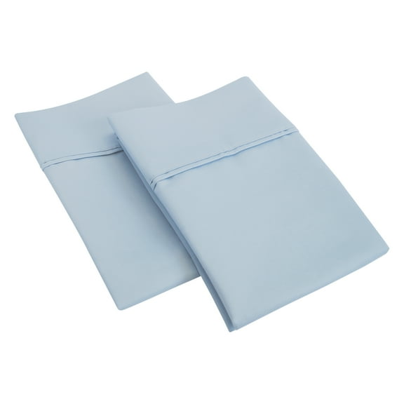 1200-Thread-Count Pillowcases Set, Cotton Blend, Standard, Light Blue