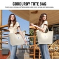 thumbnail image 5 of Gocvo Corduroy Tote Bag, Extra Large Tote Bag for Women, Soft and Lightweight Lady Handbags for Travel Work Everyday(Beige), 5 of 7