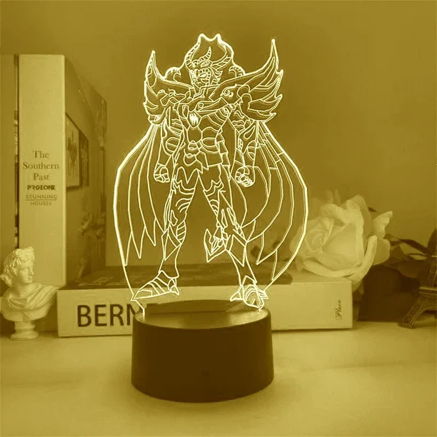 Lámpara de noche LED 3D de Saint Seiya, figura de acción, Manga, regalo del zodiaco, juguete para niños, luz nocturna para decoración de dormitorio
