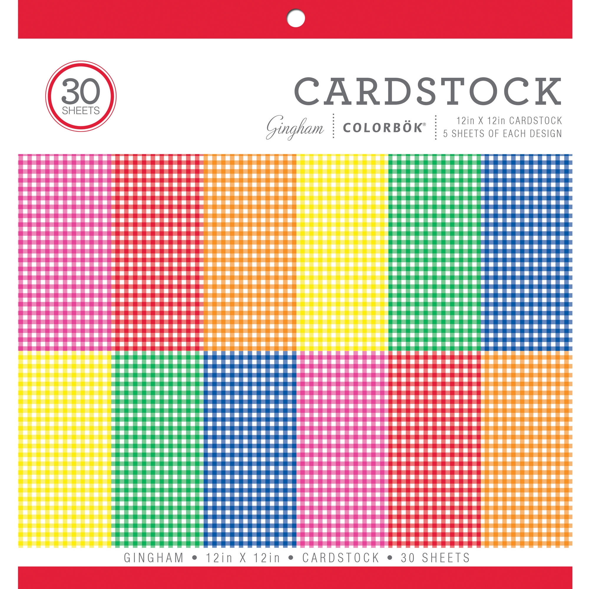 Colorbok 12" Gingham Cardstock Paper Pad, 30 Count Walmart Inventory