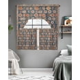 thumbnail image 5 of Blue Flower Print, Swag Valance and Tier Curtains 36'' Length Set, Farmhouse Boho Decorative Patterns Light Filtering Kitchen Curtains, Tier Curtain Valances for Bathroom/Living Room/Bedroom/Café, 5 of 6