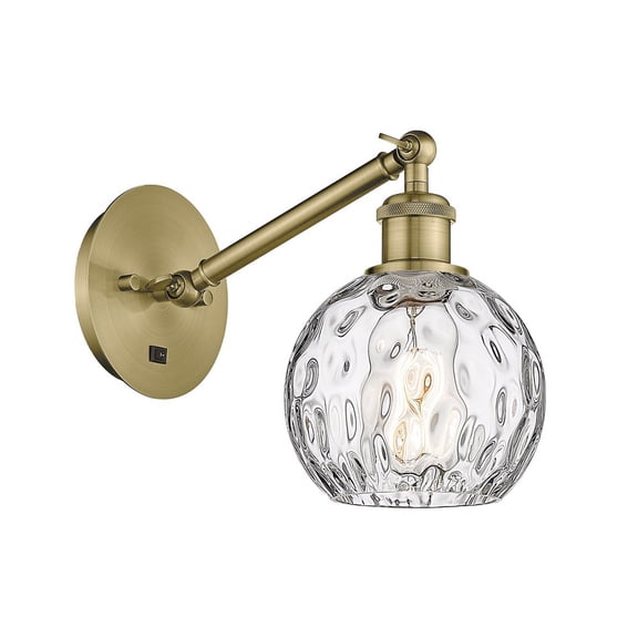 317-1W-AB-G1215-6-LED-Innovations Lighting-Athens - 1 Light Small Wall Sconce In Industrial Style-10.38 Inches Tall and 6 Inches Wide Antique Brass