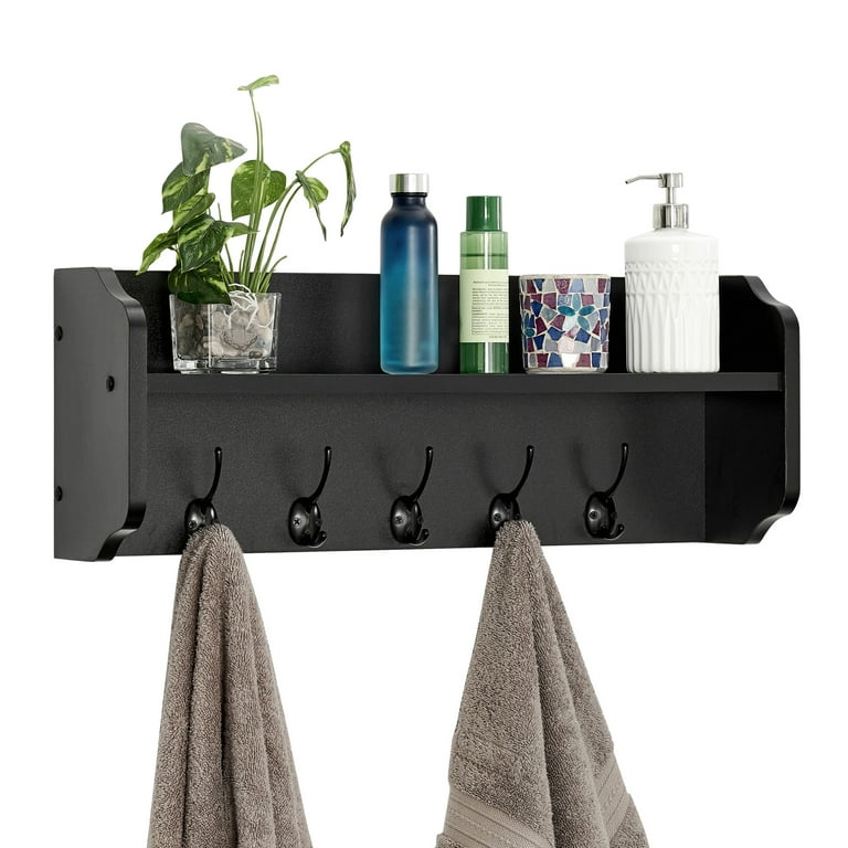 Utility wall shelf with hooks hotsell