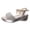 Silver, variant on Rokmen Womens Glitter Metallic Rhinestones Pearl Orthopedic Dressy Sandals Bride Wedding Sparkly Ankle Strap Platform Wedge Dress Summer Shoes with Arch Support Silver Size 7.5
