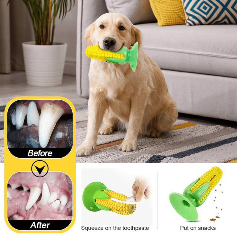 Dog Toy Chew Brain Robot Stick Durable, Natural Rubber Sounding Interactive  Pet Toy for Training and Teeth Cleaning 