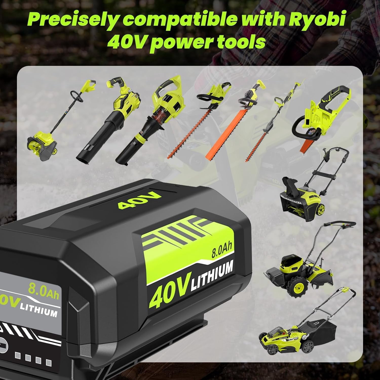 4Pack 40v 8.0Ah OP4026A Replacement for Ryobi 40V Battery Compatible with Ryobi 40 Volt Battery Lithium OP4015 OP4040 OP40201 OP4050A OP4015 OP40261 OP4030 OP40401 OP4060 Power Tools