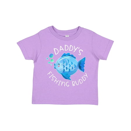 Inktastic Daddy s Fishing Buddy with Cute Blue Fish Boys or Girls Toddler T-Shirt