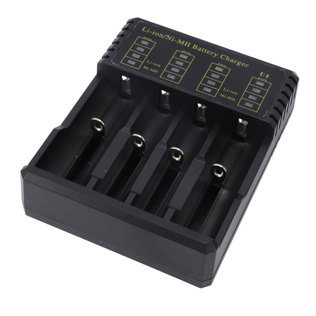 Cargador De Batería USB De 4 Ranuras, Cargador De Batería De Iones De Litio ABS Seguro 5V 2A Tipo C Para Baterías Ni MH Ni CD De 1,2 V