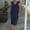 B51 Navy Plus Size Summer Dresses Clearance Under $5, variant on Summer Xqxayjr Womens Beach Dresses Summer Under $10 Plus Size V Neck Flare Sleeveless Solid Color Long Tshirt Cotton Linen Long Sun Dress Holiday Outfits Evening Dress