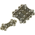 thumbnail image 1 of 30PCS Bowknot Long Flower Piece, Retro Gold Hollow Out Alloy Filigree Wraps Connector Pendants Embellishments Findings for Handicrafts DIY Jewelry Making, Bronze, 1 of 5