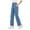 Blue, variant on MIASHUI Women Lycra Drawstring Wide Leg Pants Elastic High Waist Slimming Draped Motion Casual Micro Flare Drag Yoga Pants Dark Gray,XXL