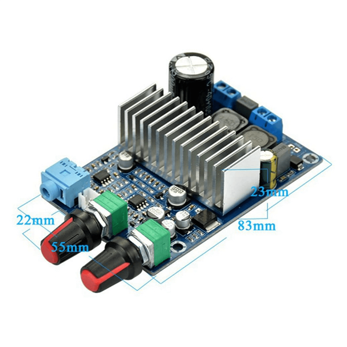 2X TPA3116 Subwoofer Amplifier Board 100W Bass Output DC12-24V Digital Small Power Amplifiers Video Audio Accessories