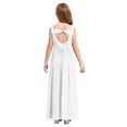 thumbnail image 4 of TTAO Robe en Mousseline pour Filles Sans Manches à Col en V Perlée Mariage Demoiselle d'Honneur Soirée Bal Formelle Robe de Bal Blanche 10, 4 of 7