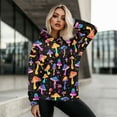 thumbnail image 4 of FOR U DESIGNS Hippie Mushroom Womens Hoodies Sweatshirts Hooded Pullover Size L Ladies Lightweight Long Sleeve Oversized Hooded Sweatshirts Trendy Graphic for Women, 4 of 7