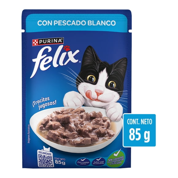 Alimento para Gato Purina Felix ¡Trocitos Jugosos! Pescado Blanco 85 g